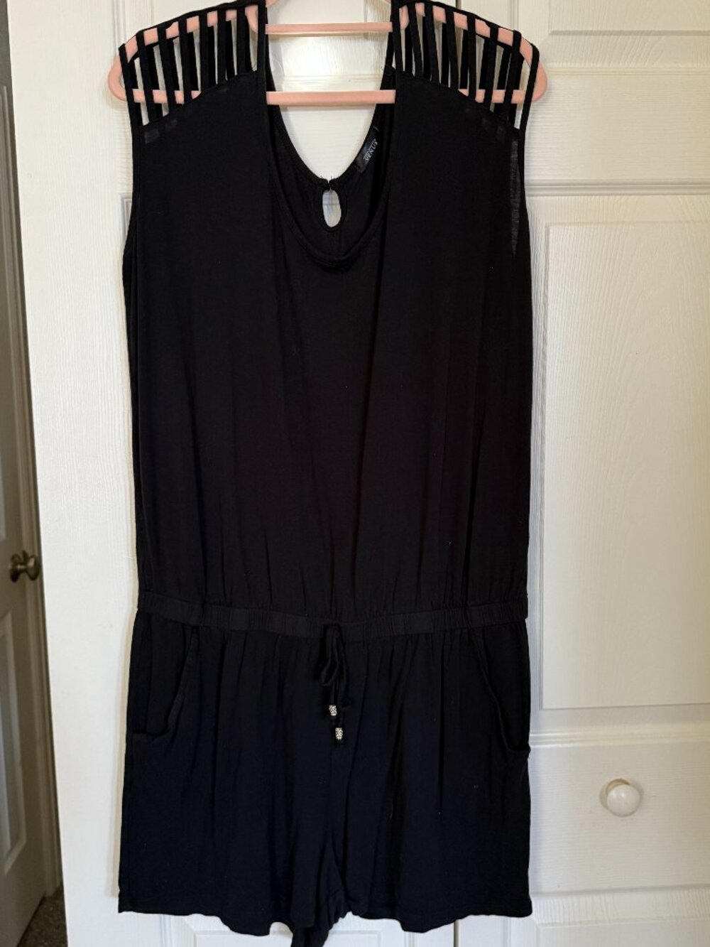 Venus romper with strappy shoulder detail
